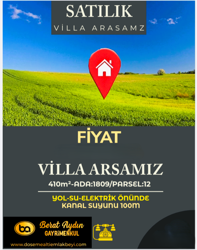 SATILIK VİLLA ARSAMIZ
Daha fazla bilgi için bizimle iletişime geçin.( 0090 530 085 74 07 ) 

For more information, please contact us.(0090 531 824 39 15)